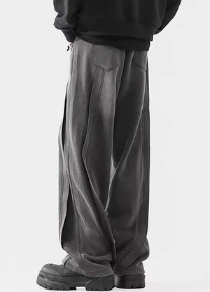 Wide-Leg Washed Drawstring Pants - sneakershuborg