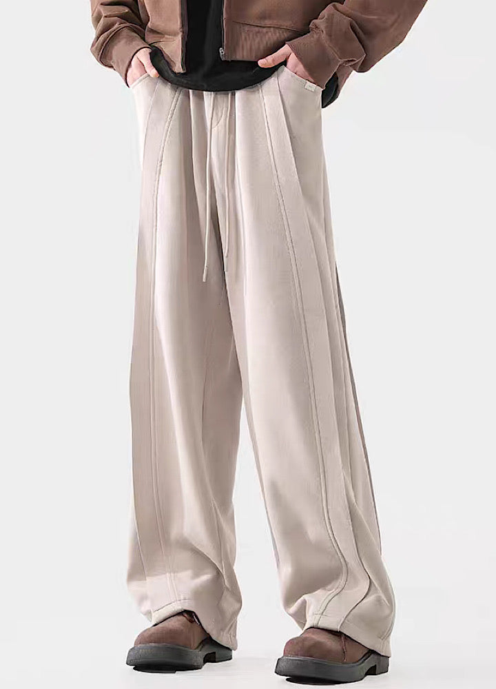 Wide-Leg Washed Drawstring Pants - sneakershuborg