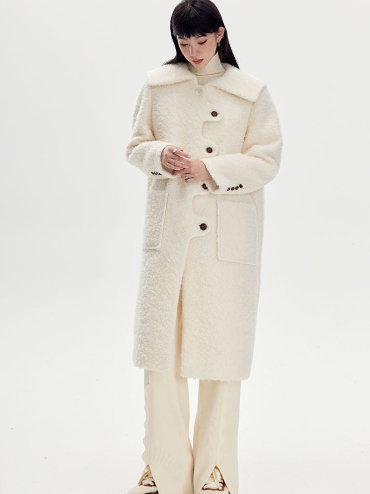 Wool Wave Sailor-Collar Coat - sneakershuborg