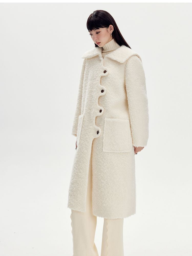 Wool Wave Sailor-Collar Coat - sneakershuborg