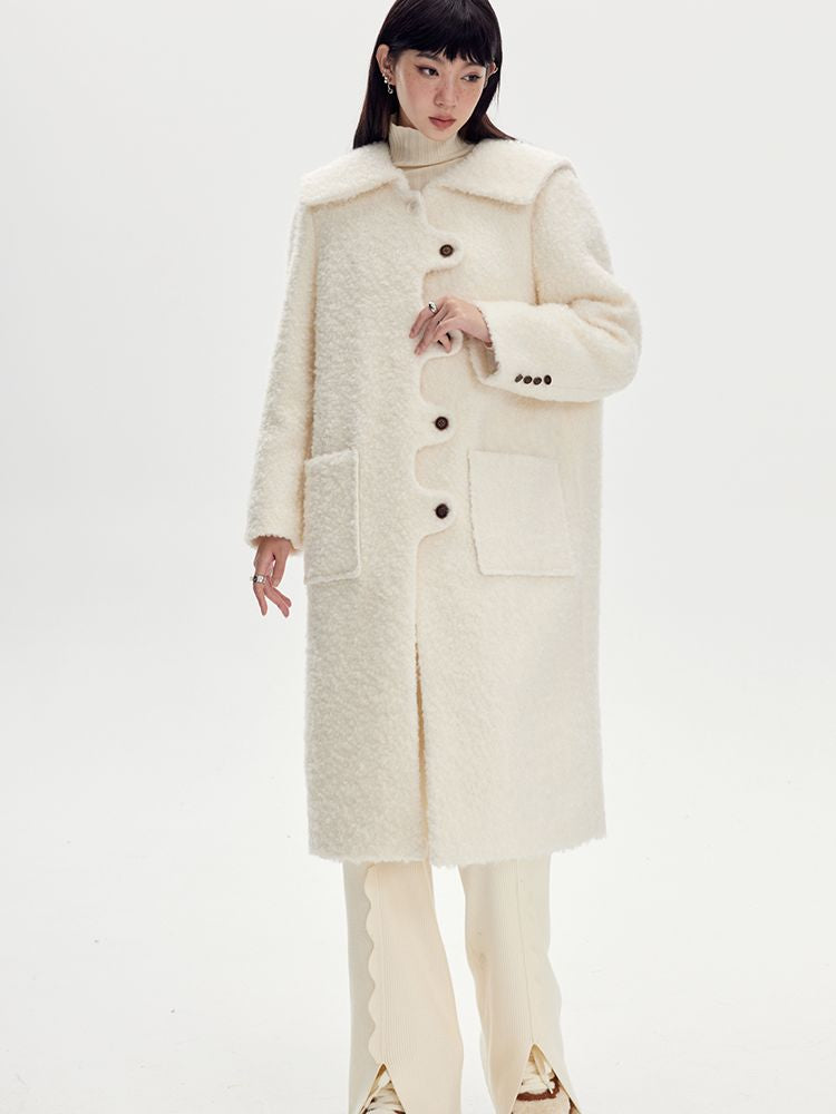 Wool Wave Sailor-Collar Coat - sneakershuborg