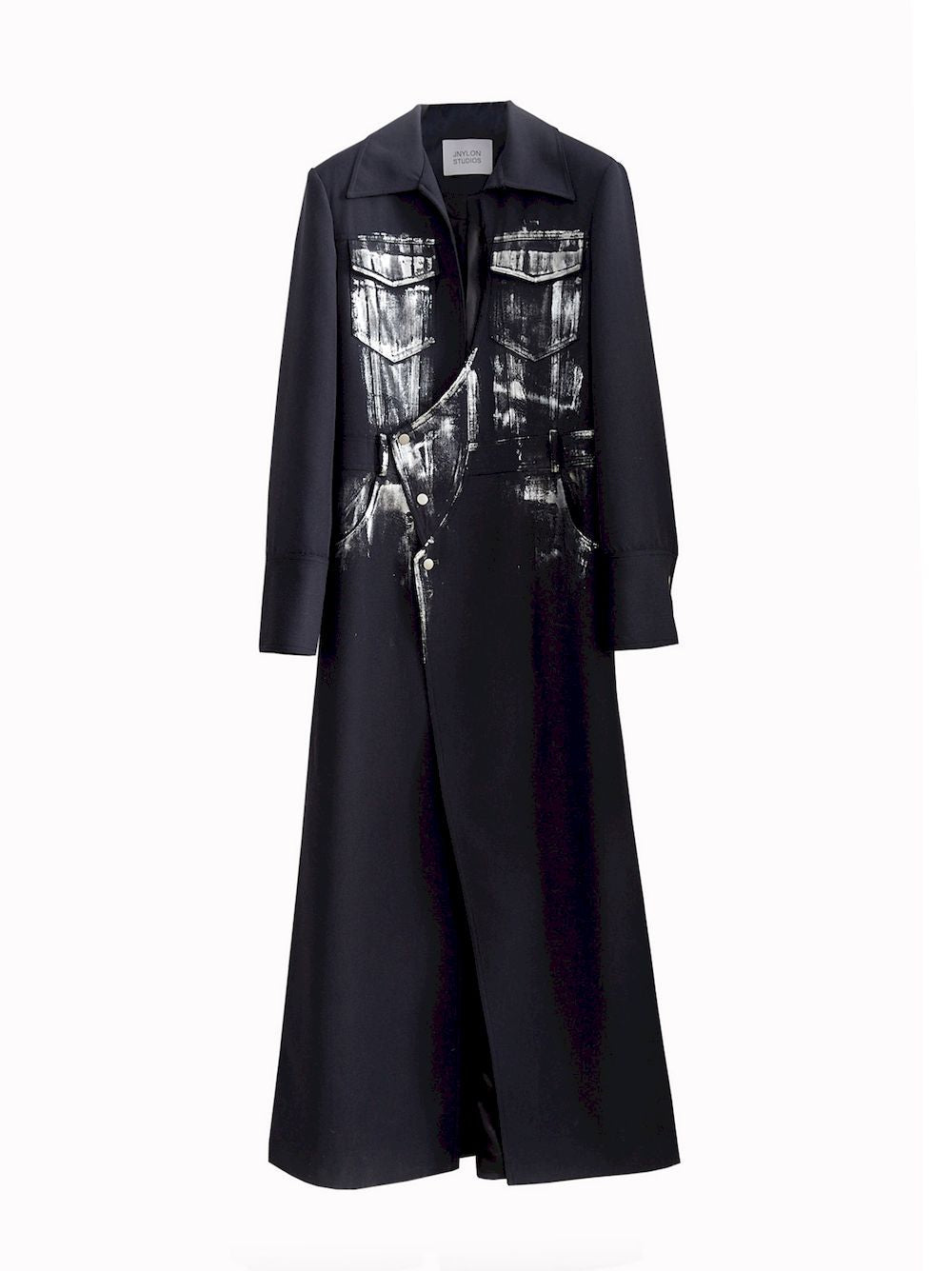 Vintage Long One-Piece Paint Slit Coat - sneakershuborg