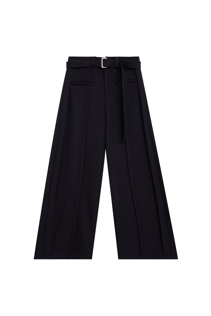 Wide Leg Draped Formal Trousers - sneakershuborg