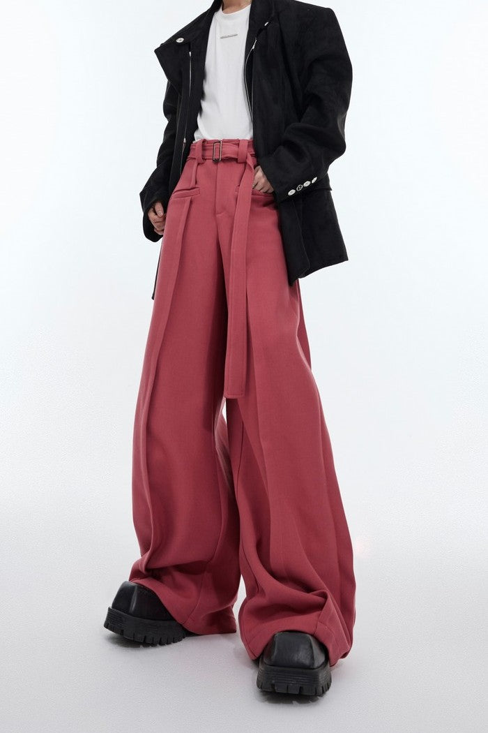 Wide Leg Draped Formal Trousers - sneakershuborg