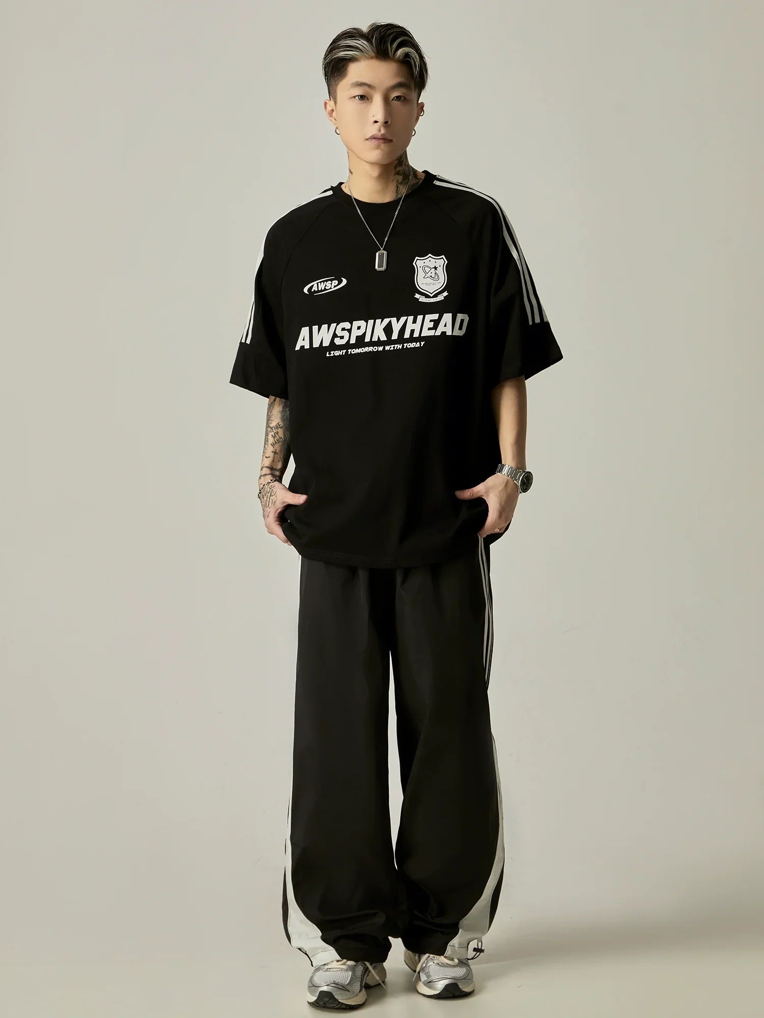 Wide-Leg Triple Stripe Track Pants sneakershuborg