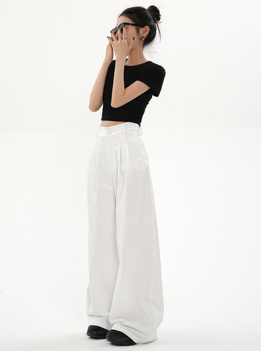 Wide-Leg Palazzo Pants - High-Waisted Loose Fit Trousers sneakershuborg