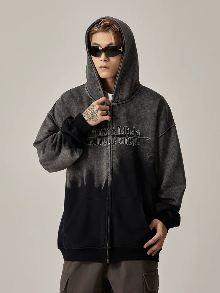 Ombre Moment Mode Oversized Zip Hoodie sneakershuborg