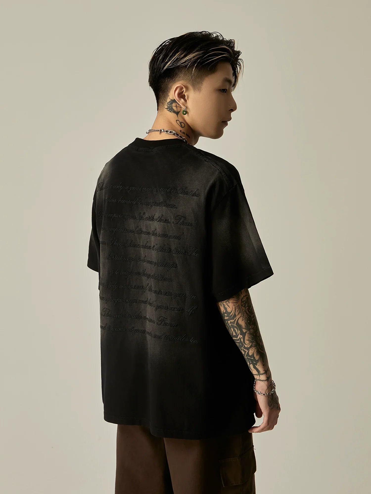 Tonal Embossed Logo Oversized Tee sneakershuborg