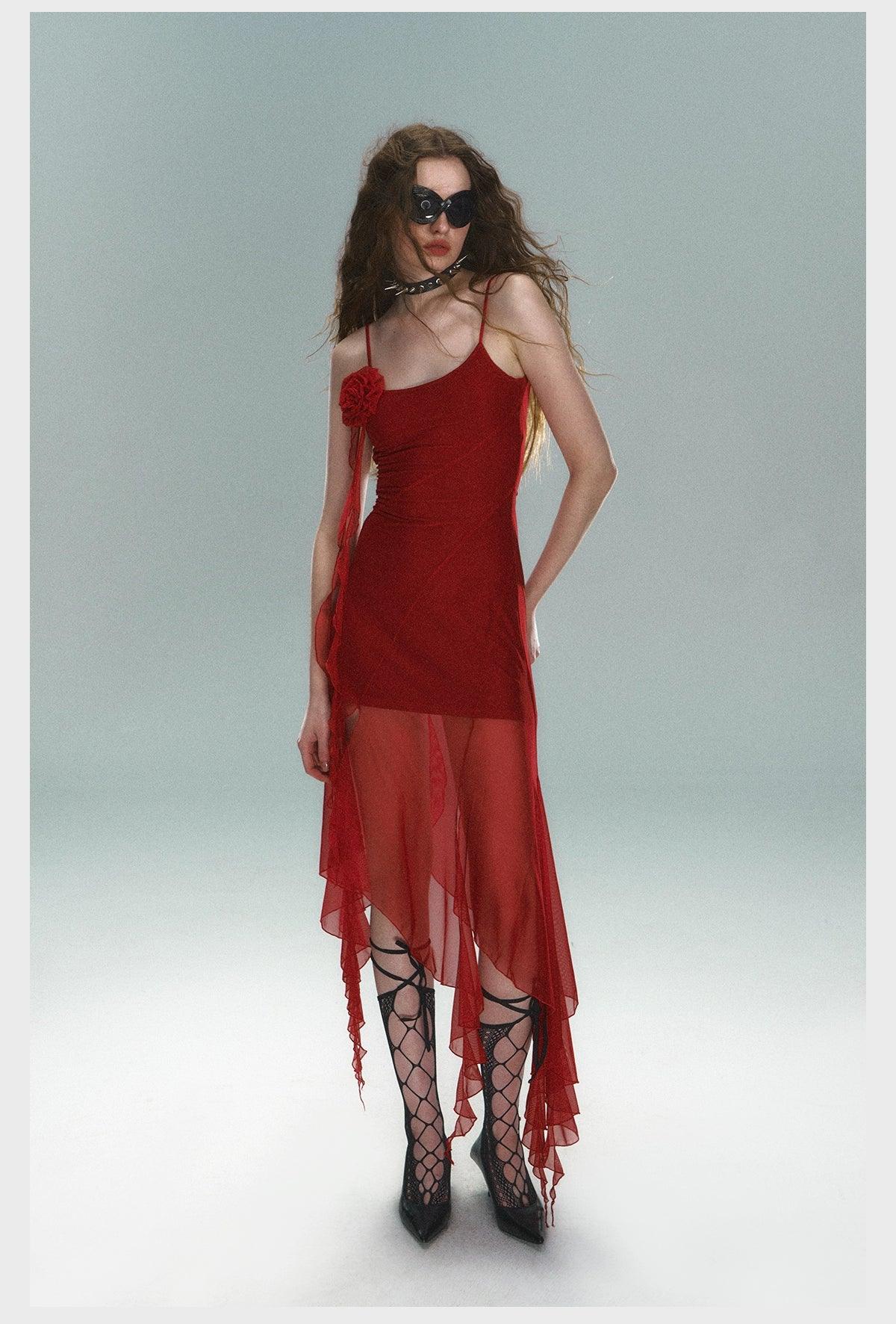 Scarlet Siren Asymmetric Slip Dress - sneakershuborg