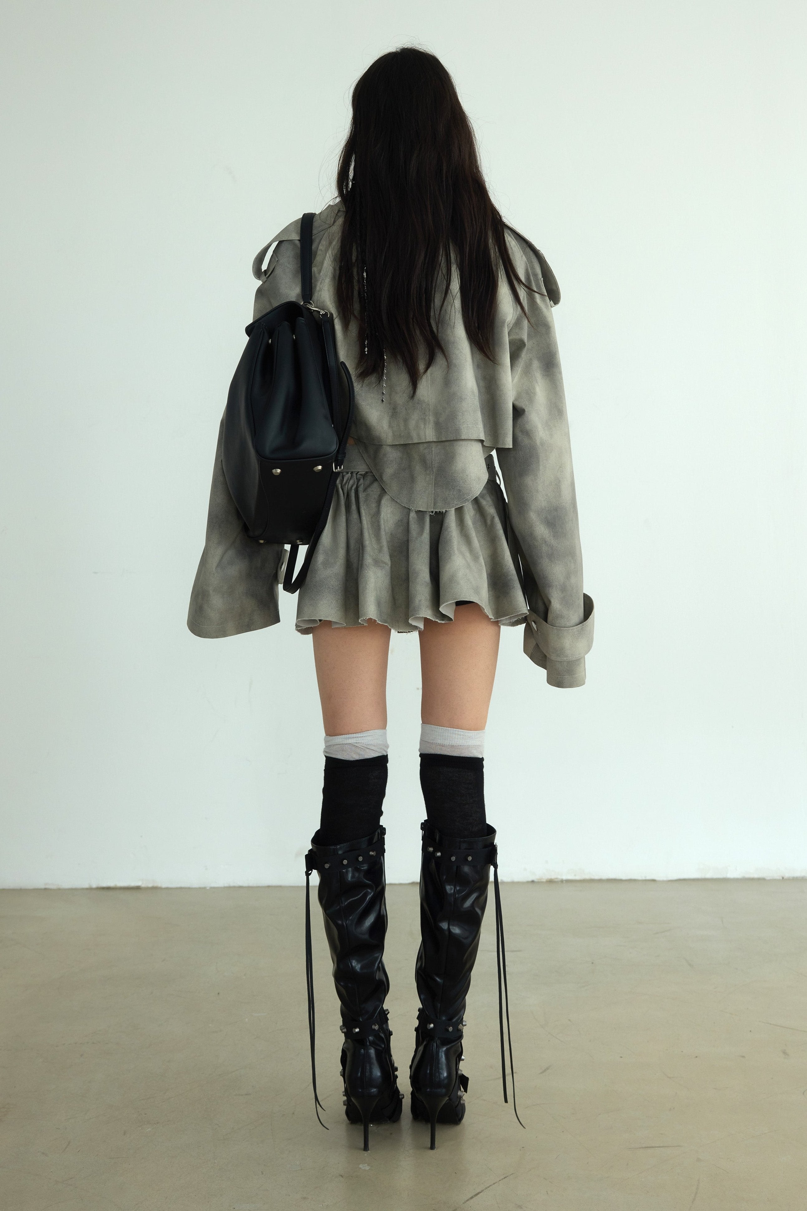 Storm Cloud Cropped Trench Jacket sneakershuborg