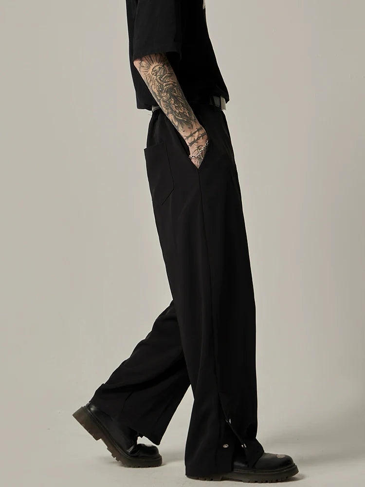 Wide-Leg Snap-Hem Dress Pants sneakershuborg