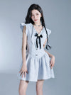 Sweet Lolita Flutter Sleeve Mini Dress with Bow Detail sneakershuborg