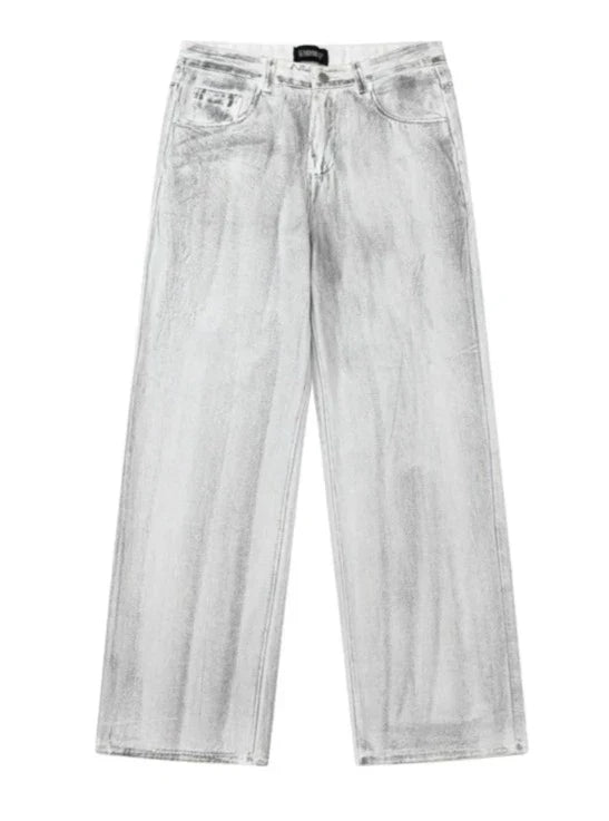 White Wide Leg Baggy Jeans sneakershuborg