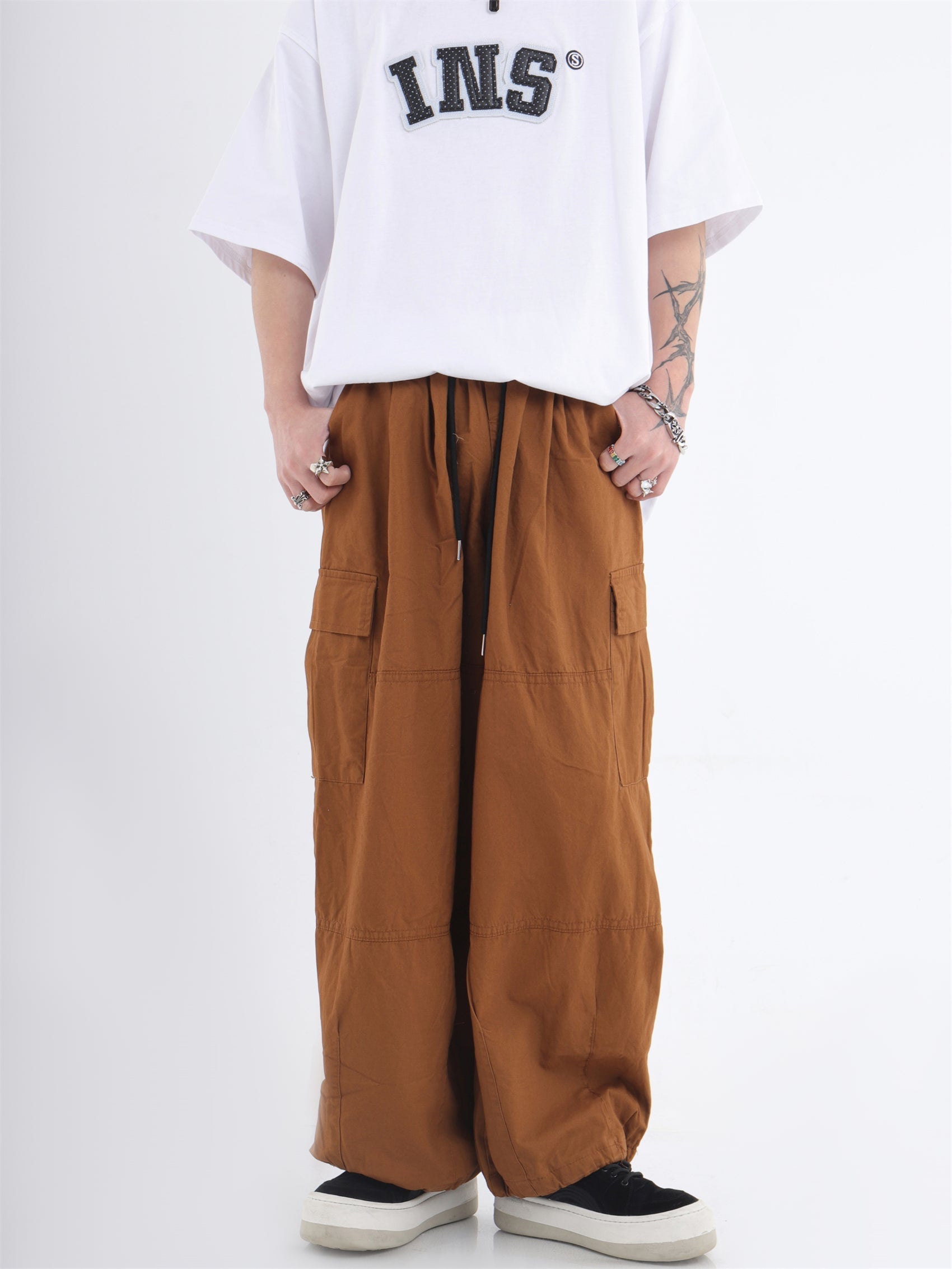 Wide Leg Casual Pants With Pockets - sneakershuborg