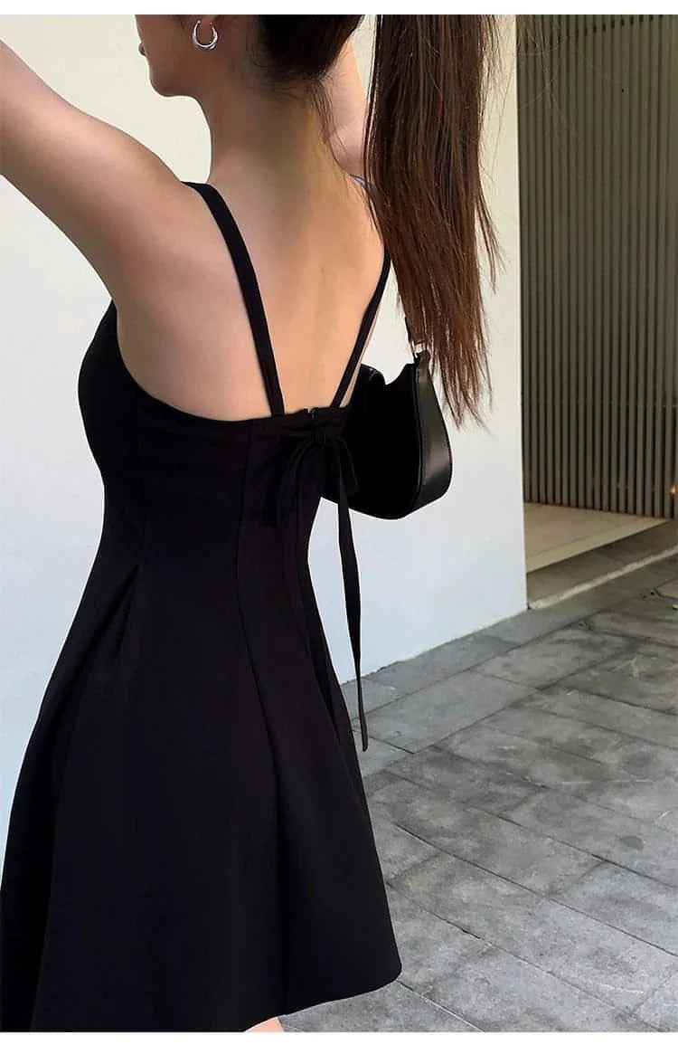 Summer Collection: Black Square-Neck A-Line Dress - sneakershuborg