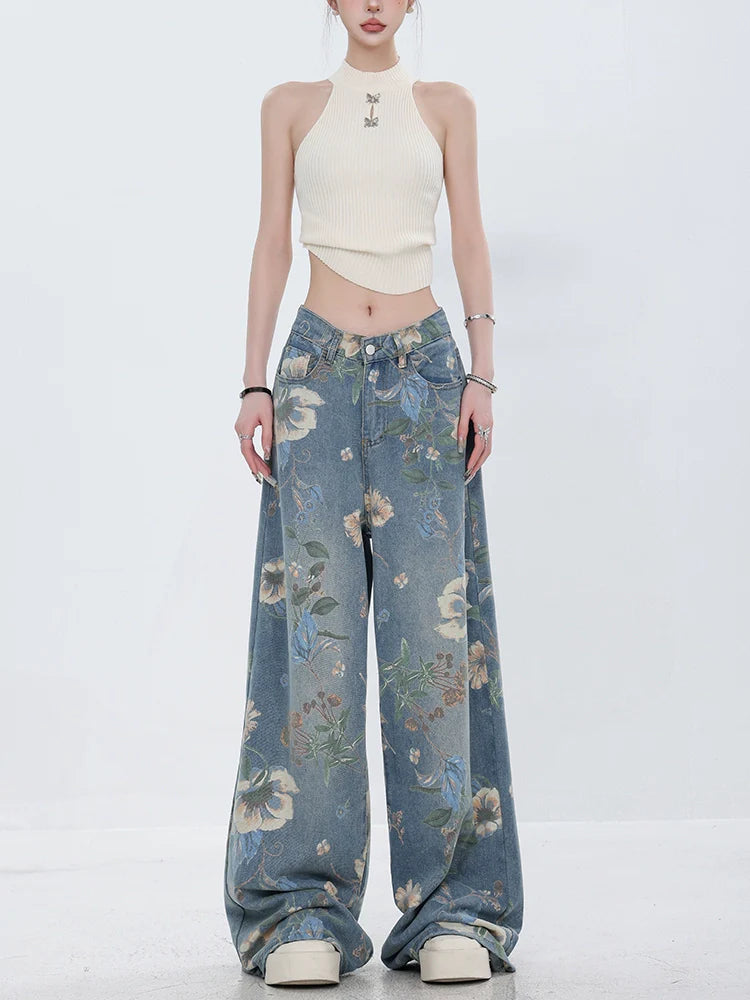 ABWEAR Blooming Botanica Wide-Leg Jeans sneakershuborg