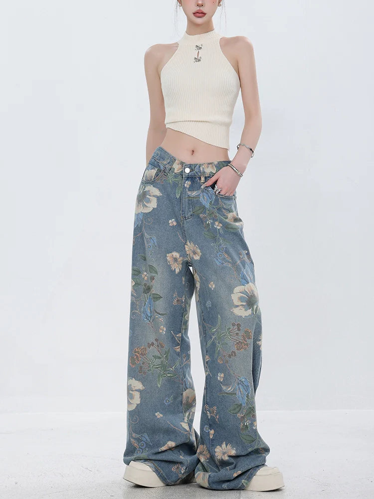 ABWEAR Blooming Botanica Wide-Leg Jeans sneakershuborg