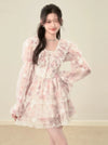 Sweet Romantic Lace Ruffle Waist Dress - sneakershuborg