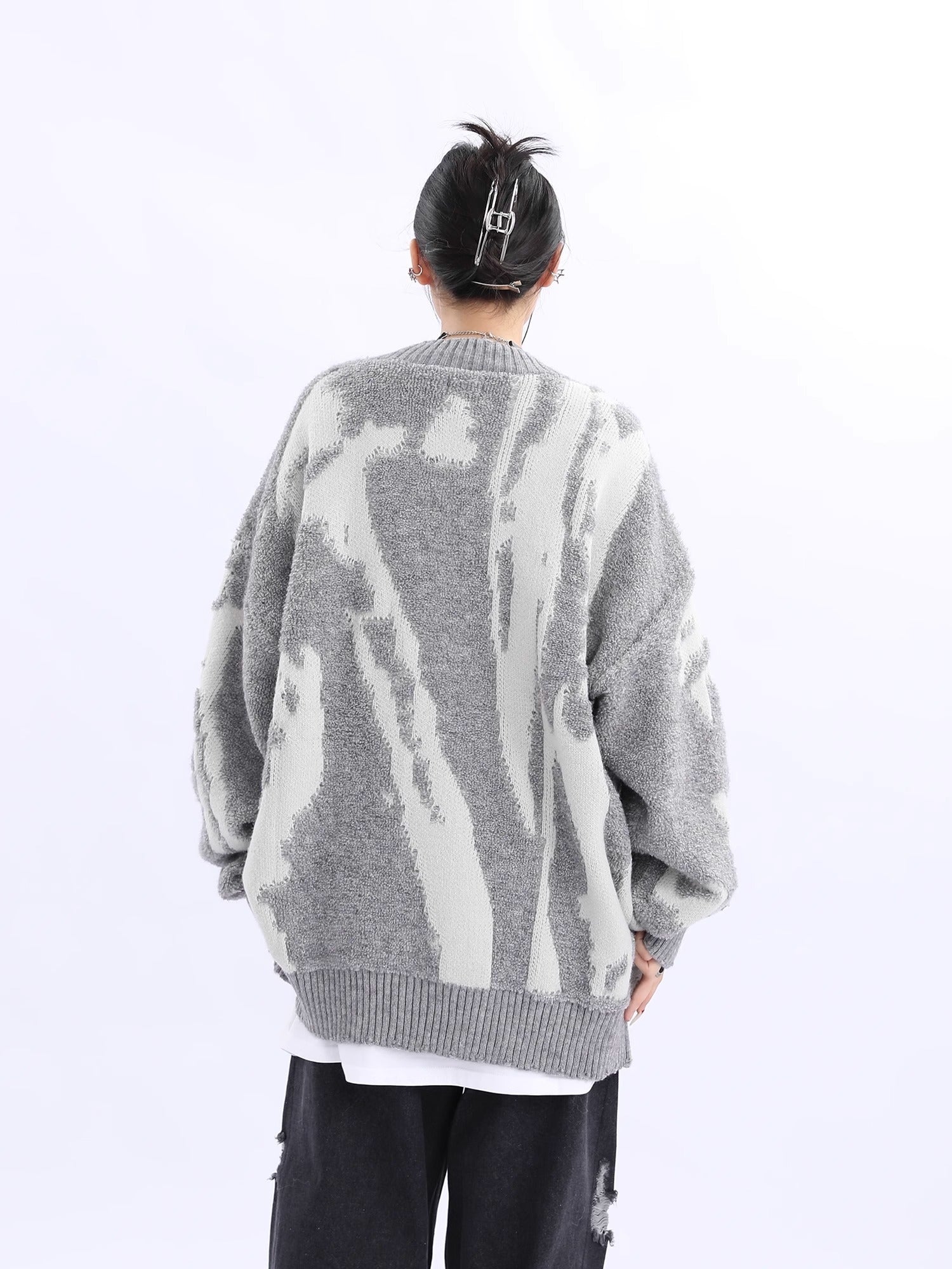 Abstract Pattern Knit Cardigan sneakershuborg