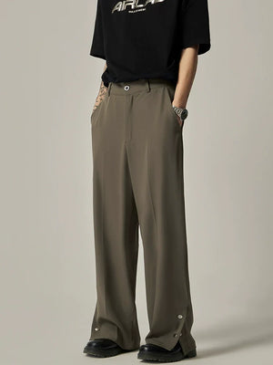 Wide-Leg Snap-Hem Dress Pants sneakershuborg