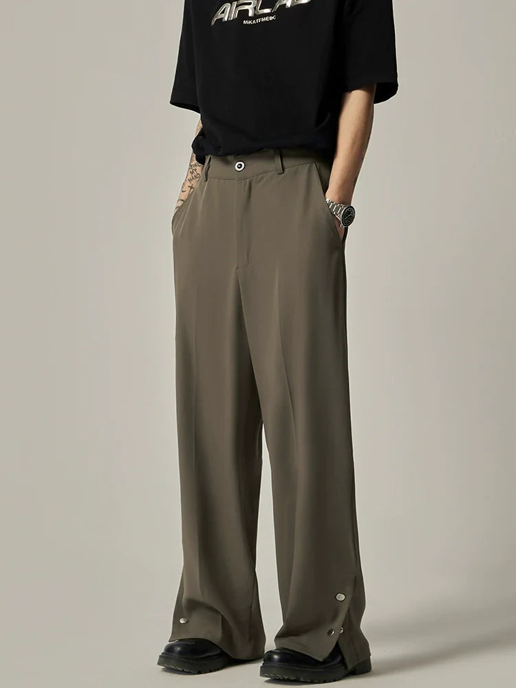 Wide-Leg Snap-Hem Dress Pants sneakershuborg