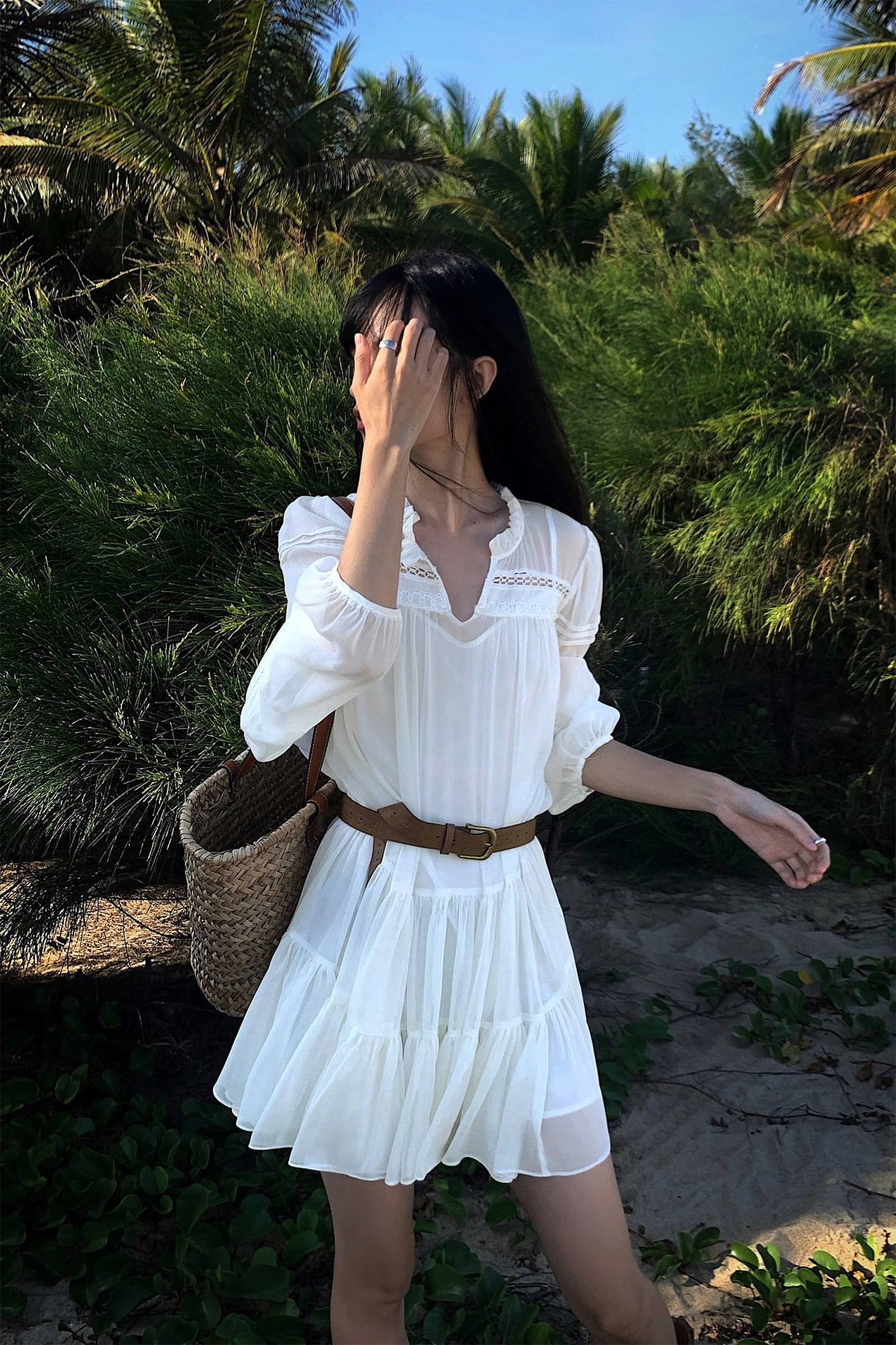 Summer French Style White Shirt Dress - sneakershuborg