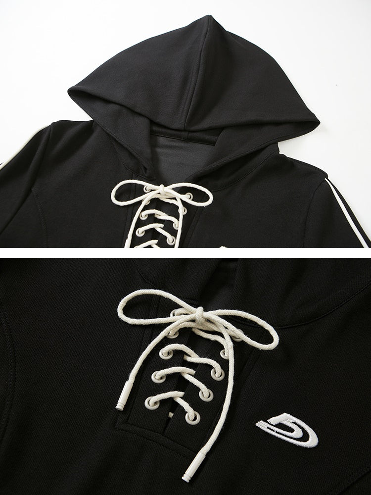 Strappy Hooded Sports Sweat Jumpsuit - sneakershuborg