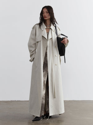 Ivory Elegance Oversized Trench Coat sneakershuborg