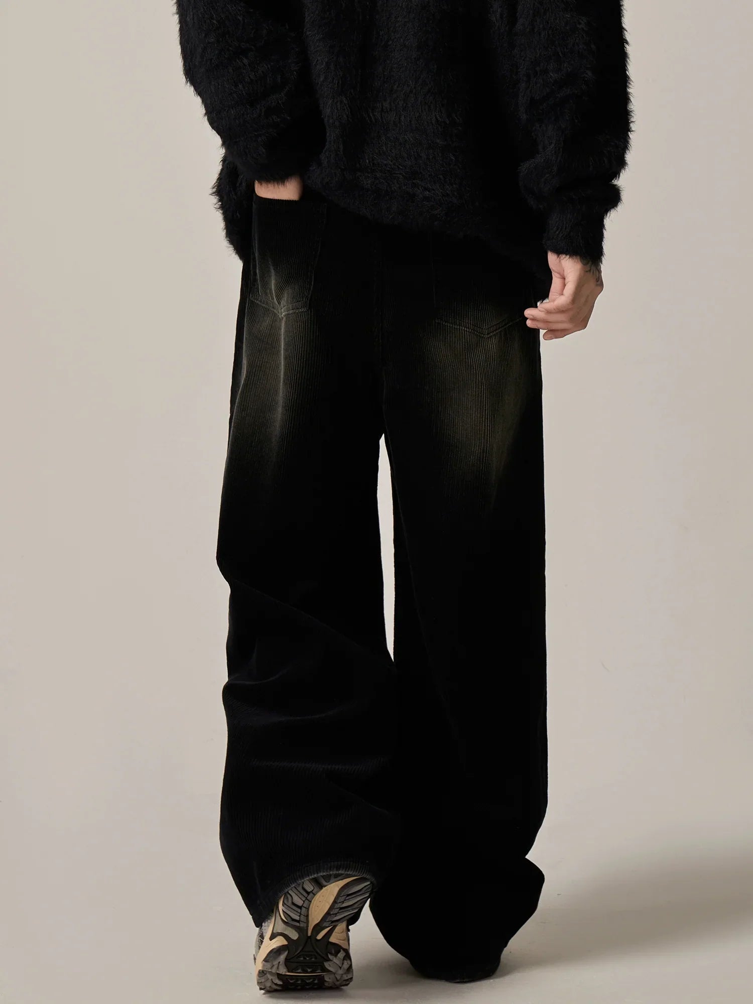 Midnight Velvet Wide-Leg Corduroy Trousers sneakershuborg