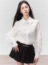 Romantic Contrast: Ruffled White Blouse and Black Midi Sundress Set sneakershuborg