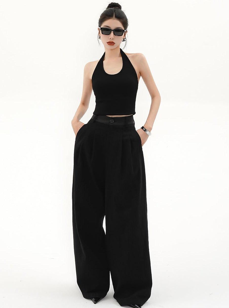 Wide-Leg Palazzo Pants - High-Waisted Loose Fit Trousers sneakershuborg