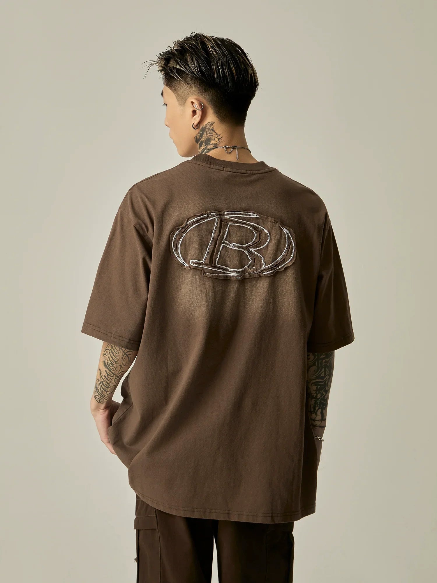 Tonal Embossed Logo Oversized Tee sneakershuborg