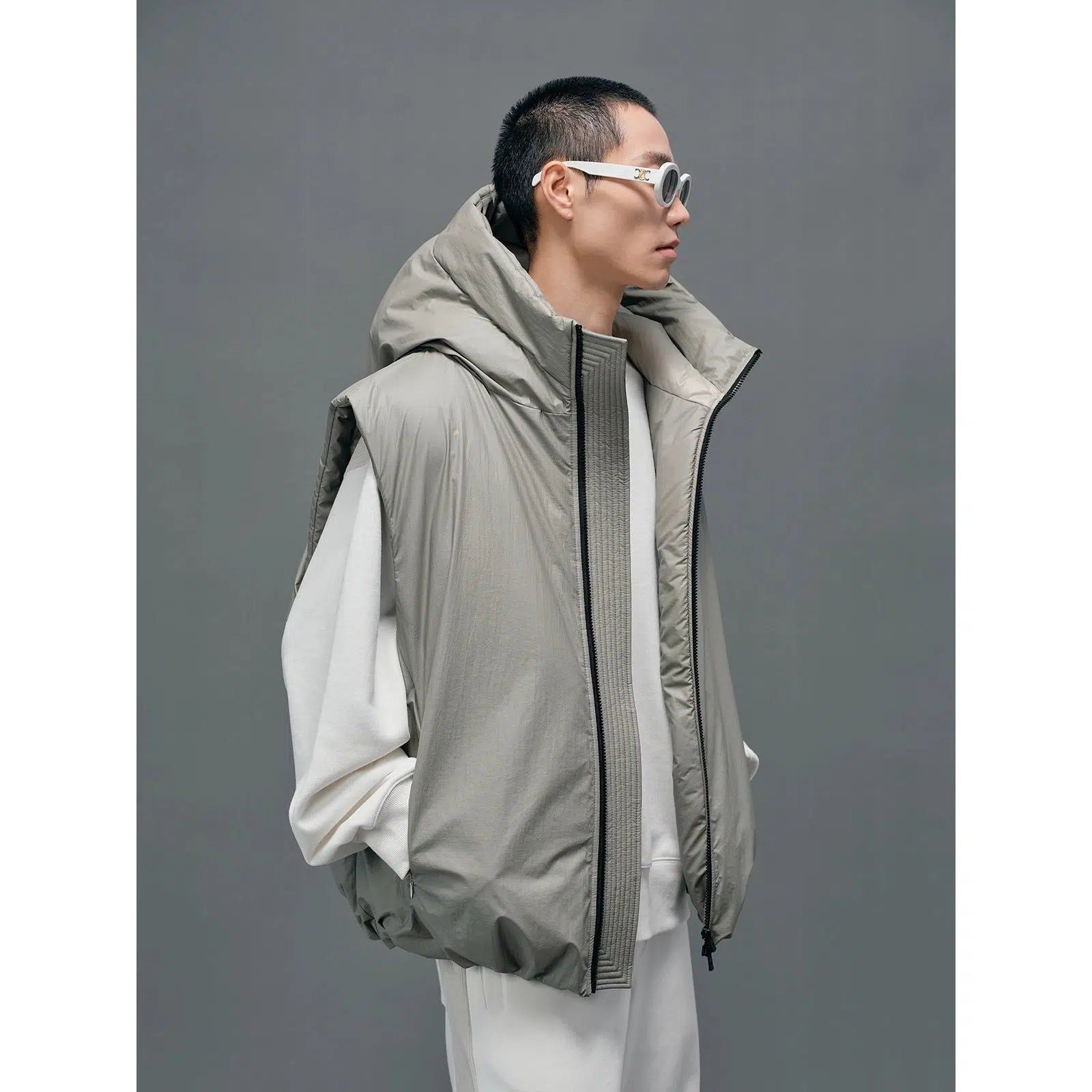 Zipped Puffer Jacket With Wide Hood - sneakershuborg