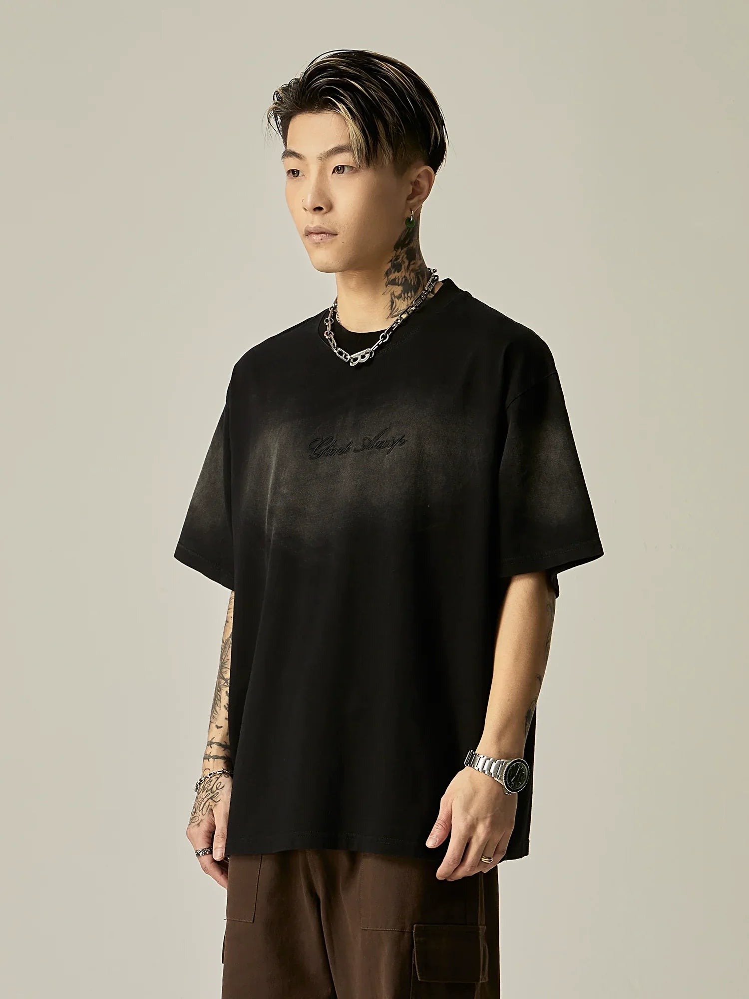 Tonal Embossed Logo Oversized Tee sneakershuborg