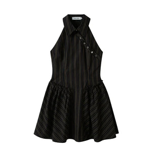 Asymmetric Stripe Waistband Dress - sneakershuborg