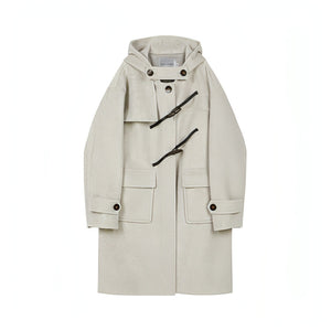 Winter Thick Woolen Coat With Horn Buttons - sneakershuborg