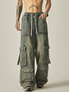 Oversized Washed Denim Cargo Pants sneakershuborg