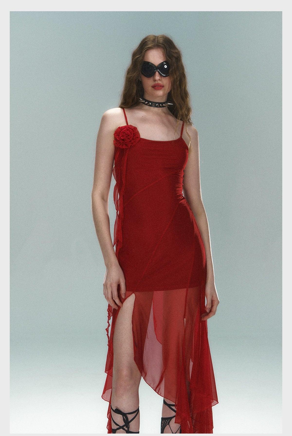 Scarlet Siren Asymmetric Slip Dress - sneakershuborg