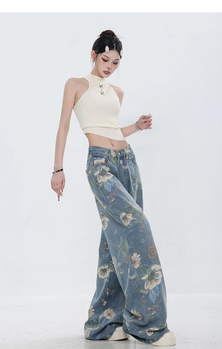 ABWEAR Blooming Botanica Wide-Leg Jeans sneakershuborg