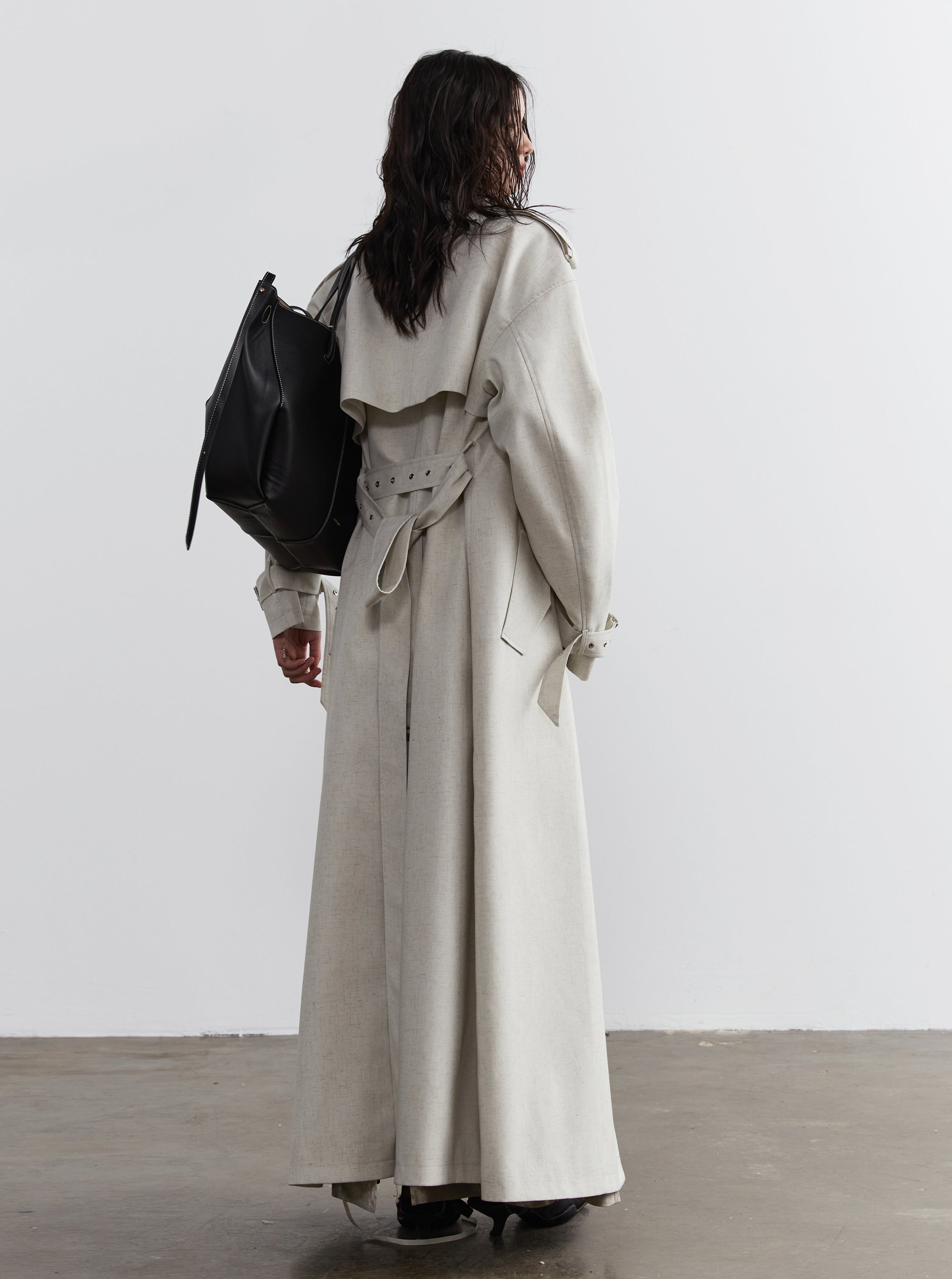 Ivory Elegance Oversized Trench Coat sneakershuborg