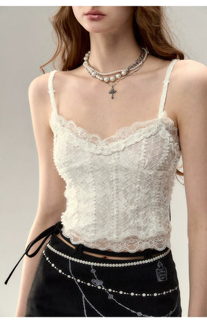 Women'S Vintage Lace Crop Top - Elegant & Feminine Boho Style - sneakershuborg