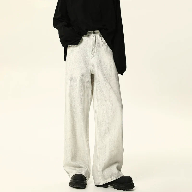 White Wide Leg Baggy Jeans sneakershuborg