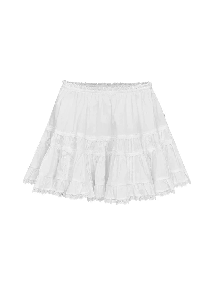 White Tiered Mini Petticoat Skirt sneakershuborg