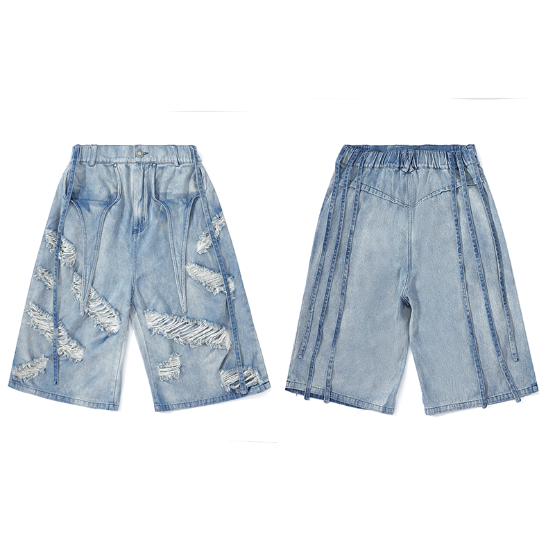 DND4DES Distressed Denim Bermuda Shorts sneakershuborg