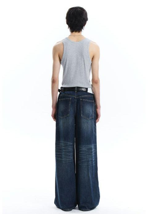 Wide Cut Whiskered Jeans - sneakershuborg