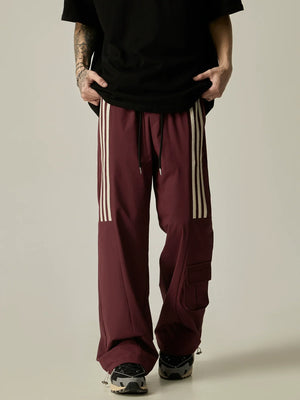 Wide-Leg Triple Stripe Cargo Track Pants sneakershuborg