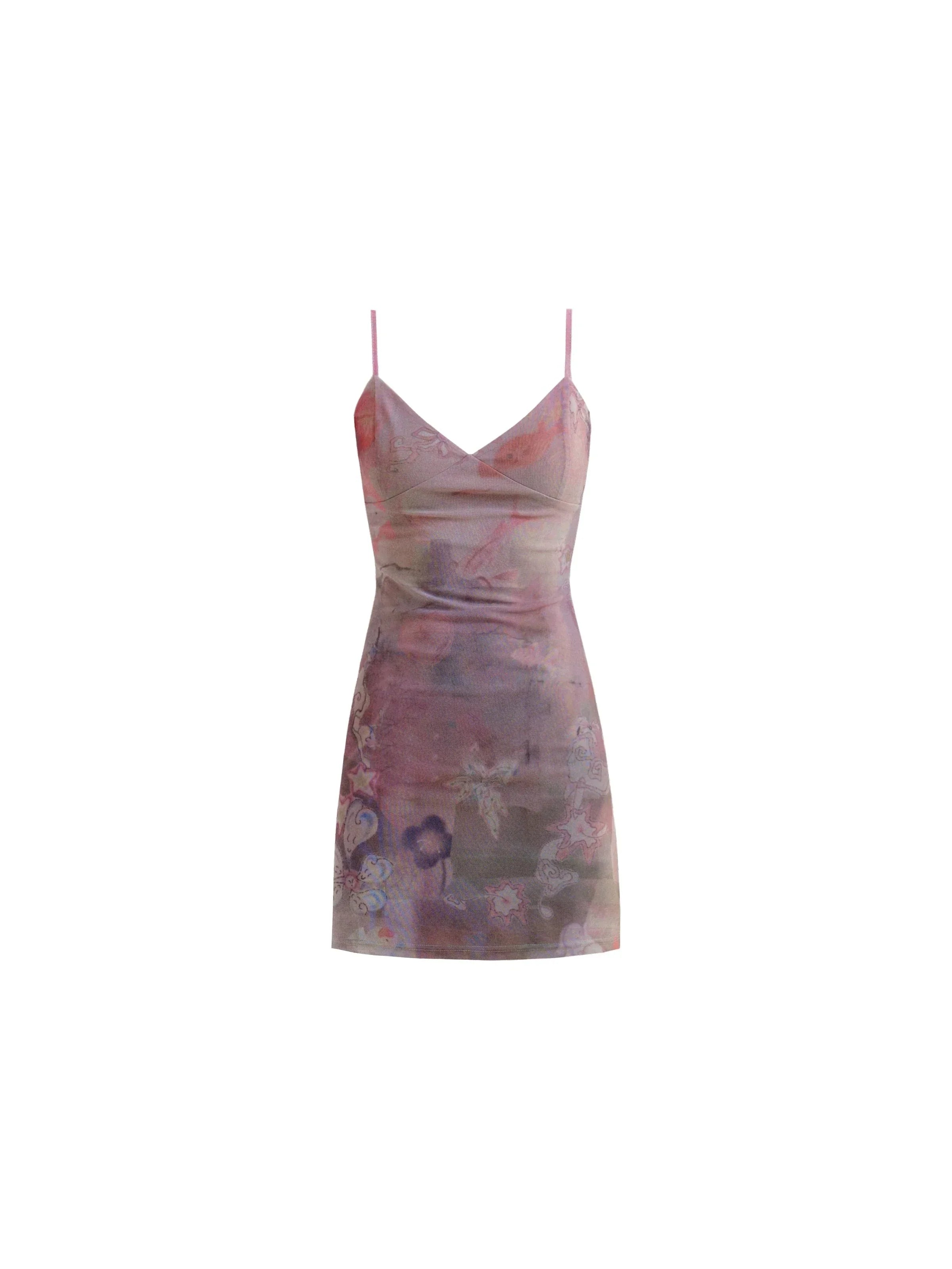 Watercolor Floral Satin Slip Dress sneakershuborg