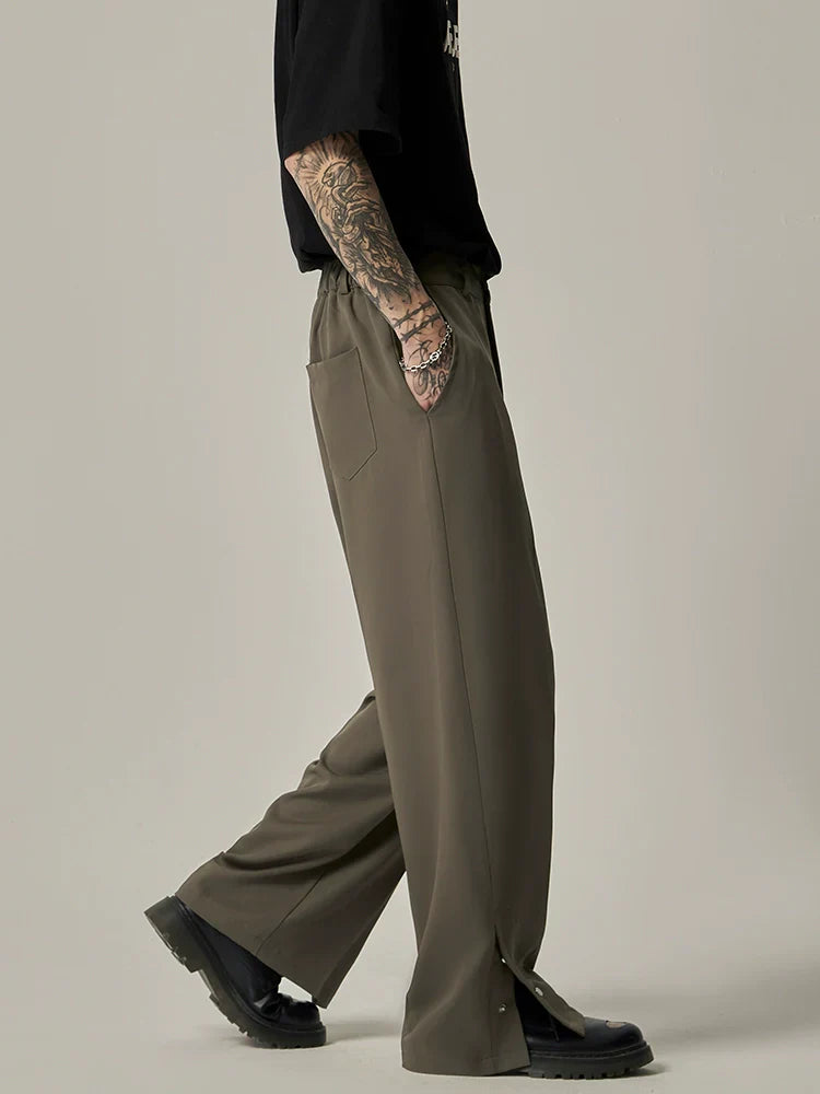 Wide-Leg Snap-Hem Dress Pants sneakershuborg