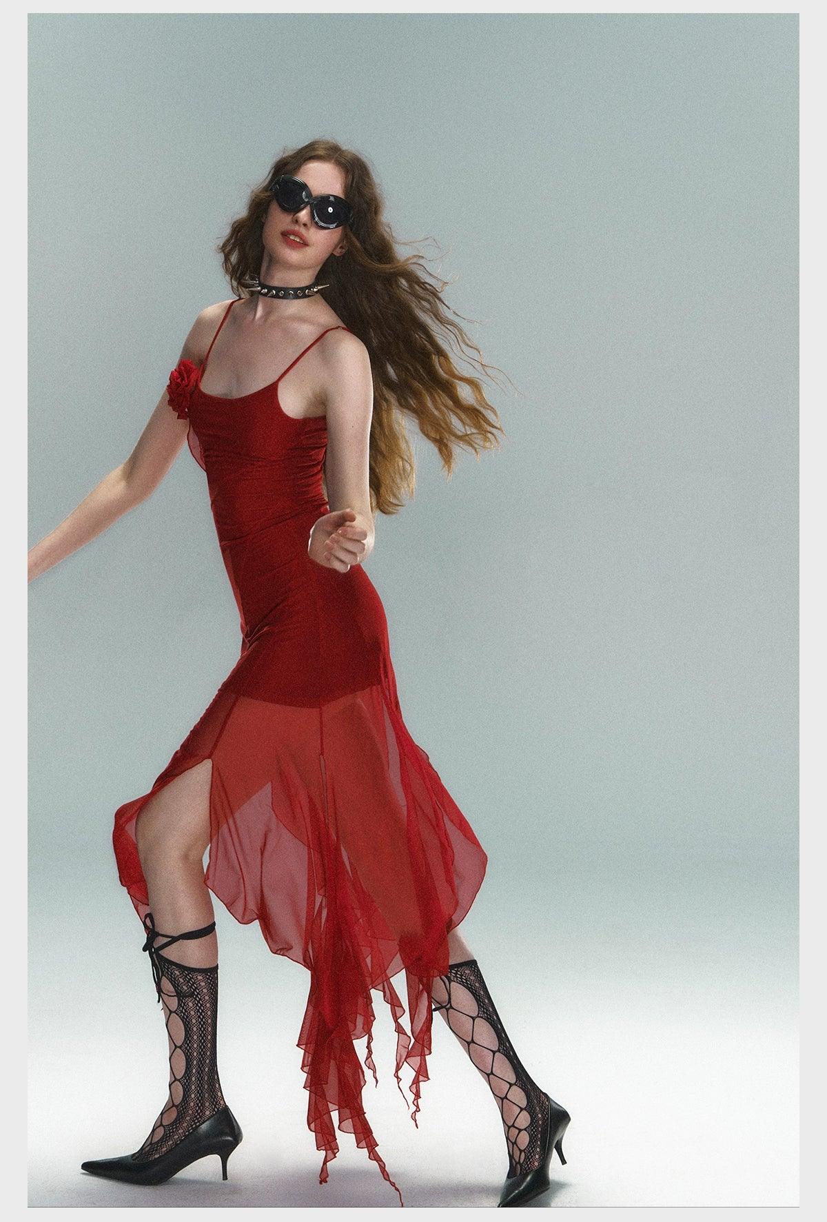 Scarlet Siren Asymmetric Slip Dress - sneakershuborg