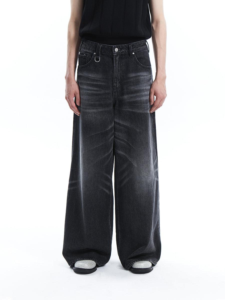 Wide Cut Whiskered Jeans - sneakershuborg